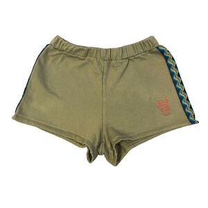 88 Tees Hawaii Womens Sweat Shorts S Olive Green Yaya Ice Cream Side Stripe
